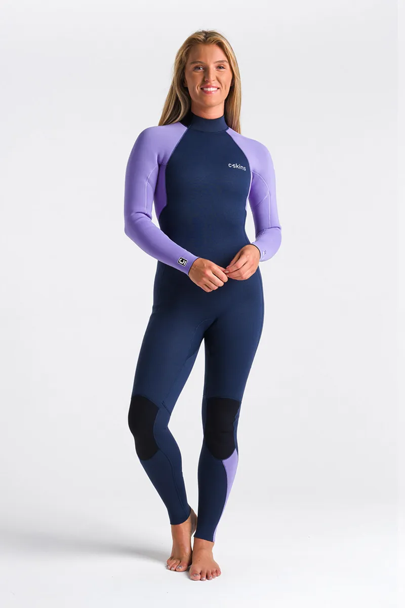 C-Skins Womens Surflite 3/2 Back Zip Wetsuit Blue/Lilac